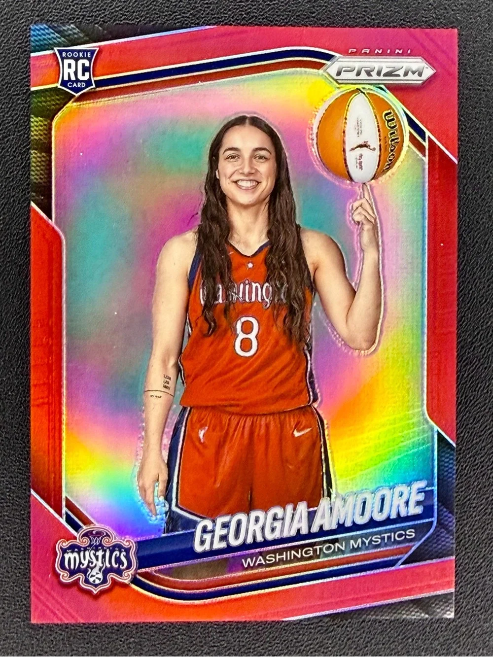 GEORGIA AMOORE 2025 PANINI PRIZM WNBA ROOKIE RC VARIATION RED /299 COLOR MATCH